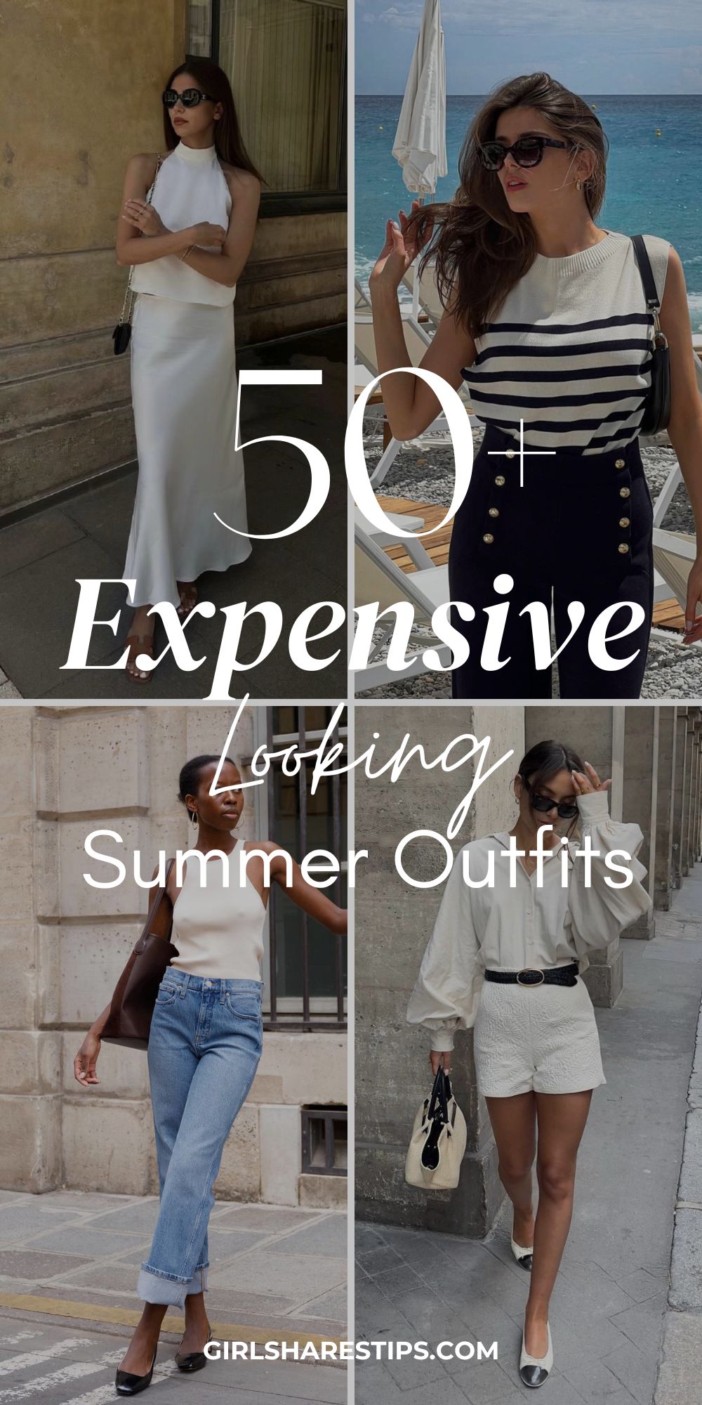 chic simple summer outfits to look expensive collage