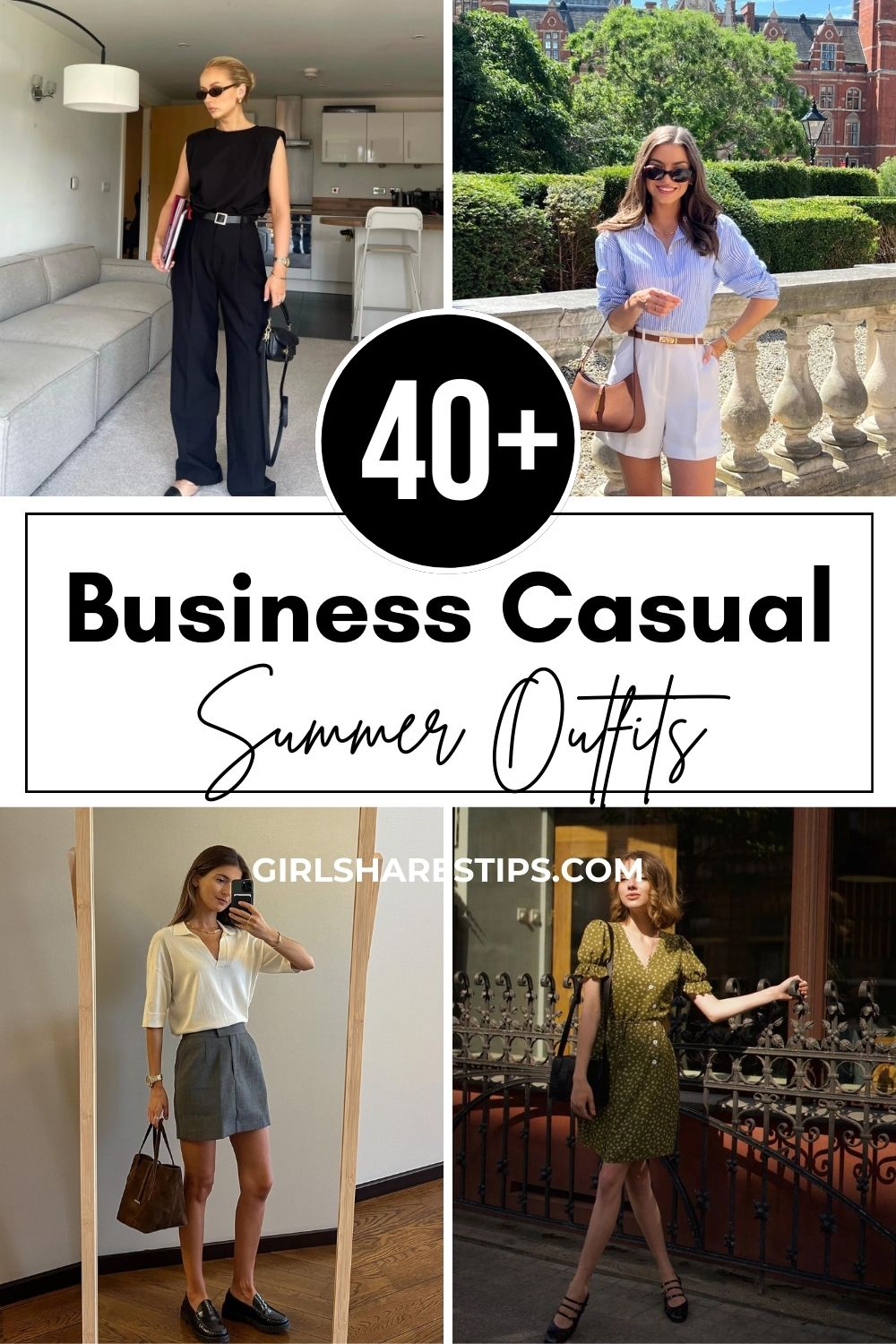 chic summer business casual work outfit ideas for women collage