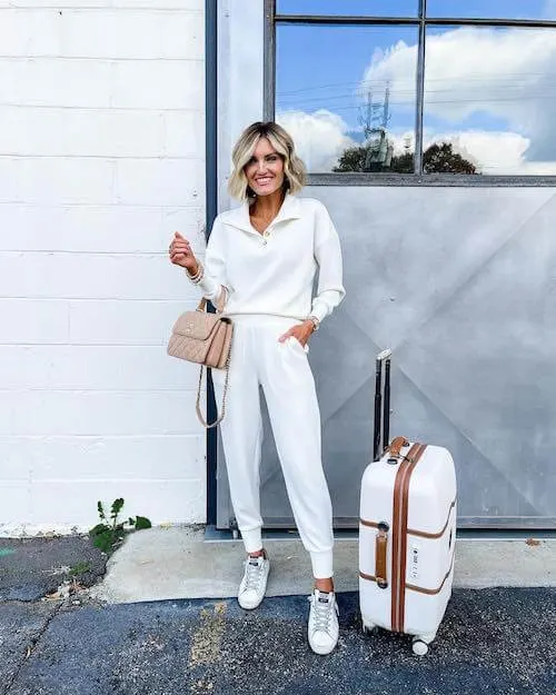 all white chic travel style