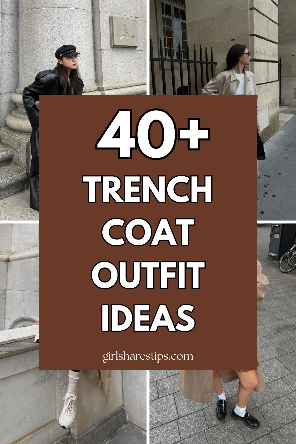 trench coat outfit ideas collage