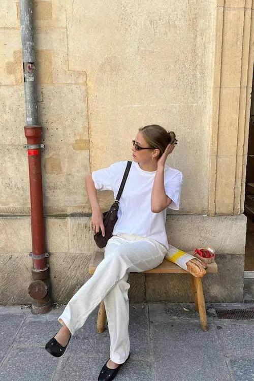 chic white jeans outfit