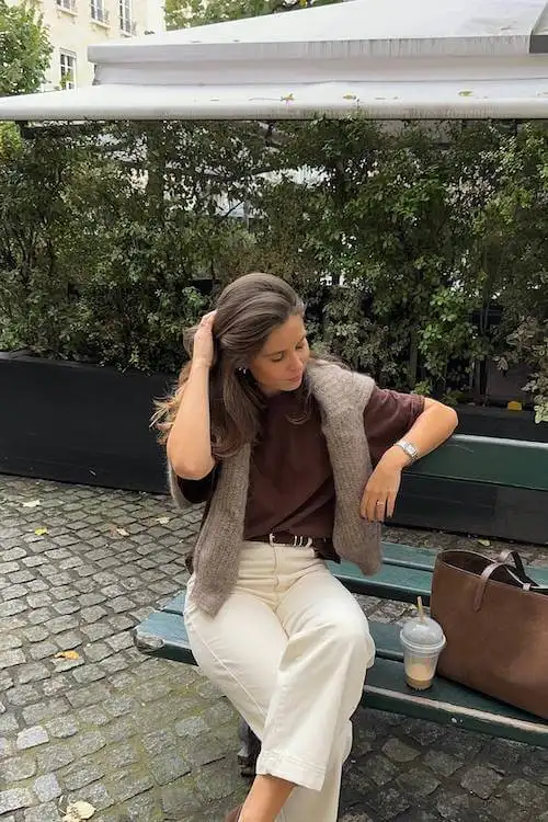 chic white jeans outfit