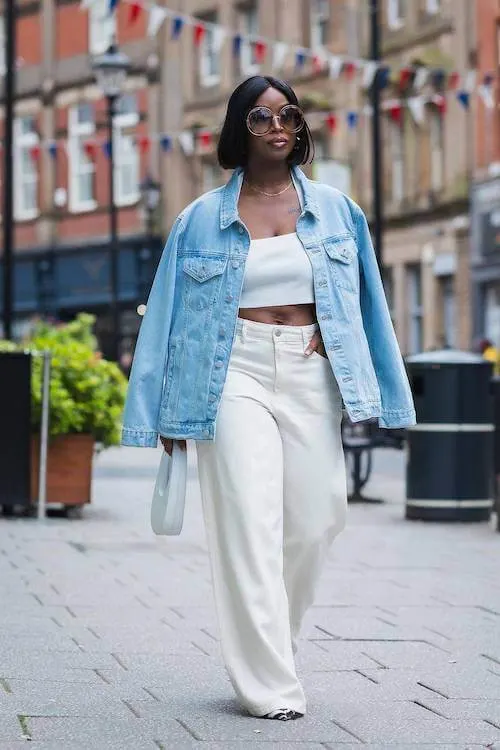 chic white jeans outfit