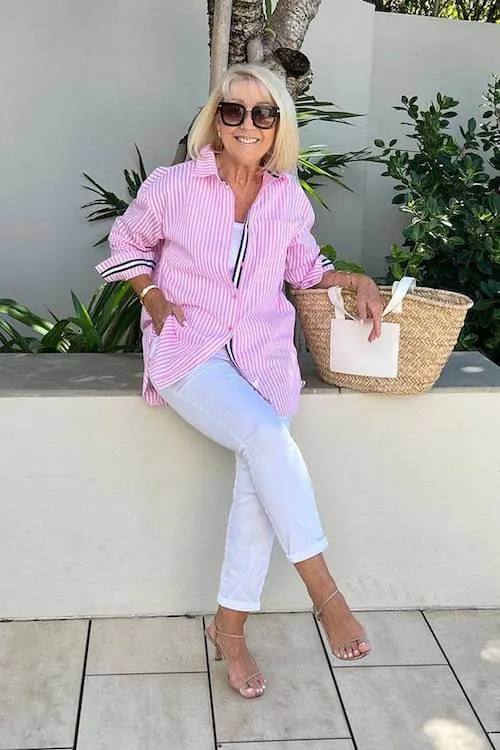 chic white jeans outfit