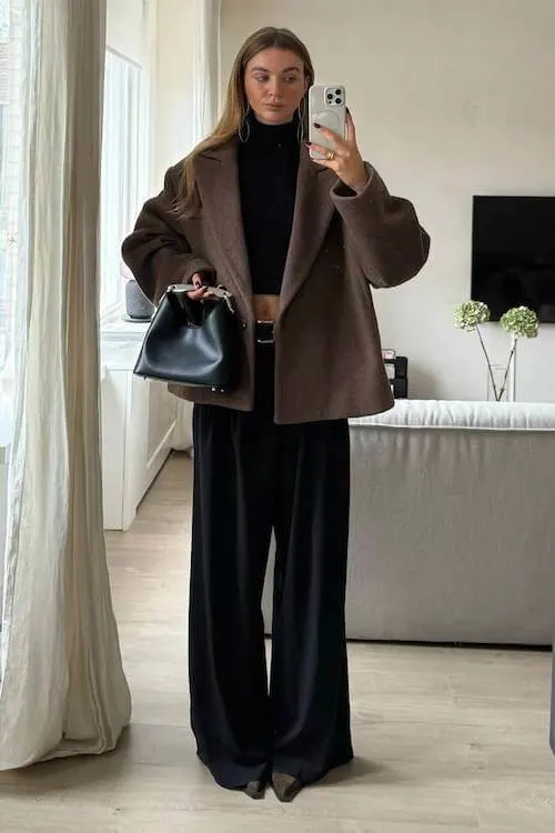 chic wide leg pants outfit