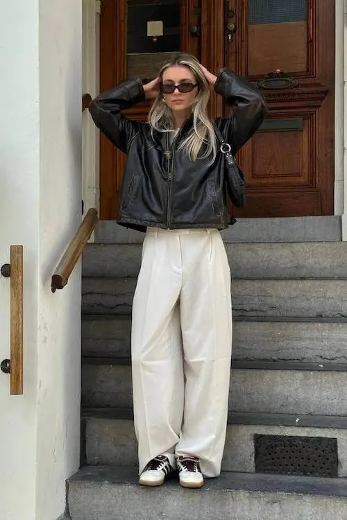 chic wide leg pants outfit