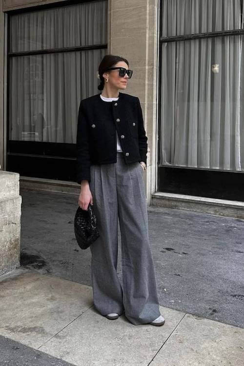 chic wide leg pants outfit