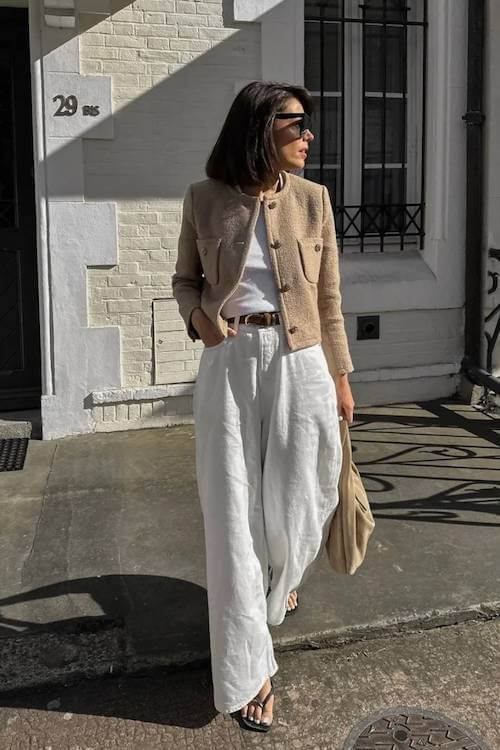 chic wide leg pants outfit