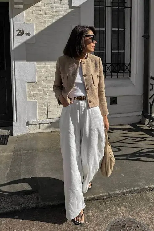 chic wide leg pants outfit