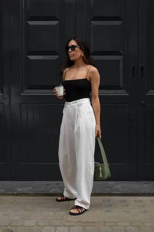 chic wide leg pants outfit