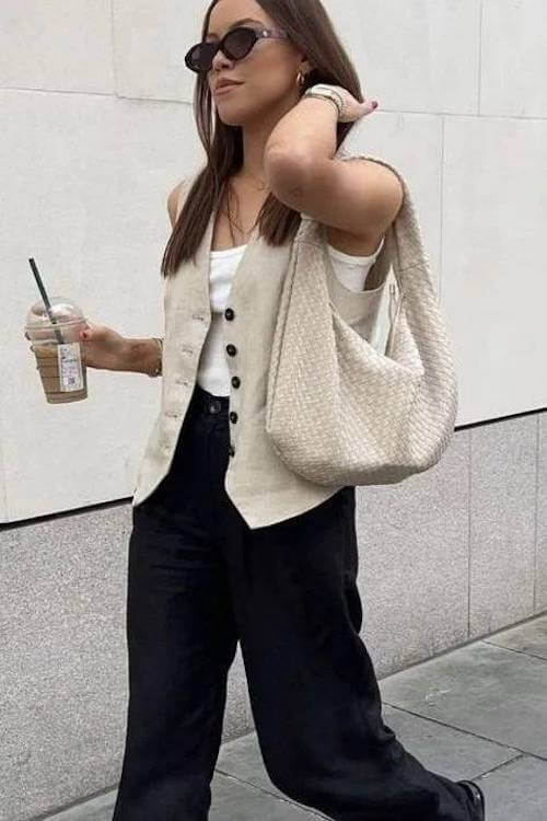 chic wide leg pants outfit