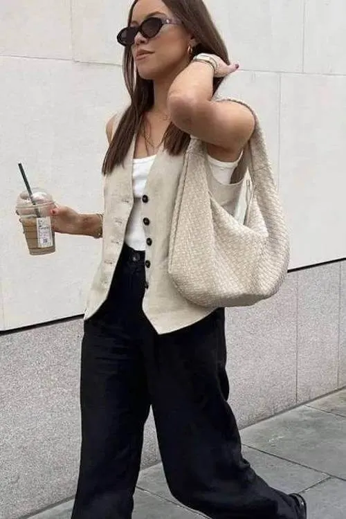 chic wide leg pants outfit