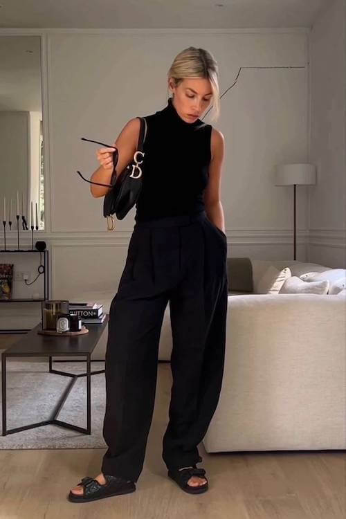 chic wide leg pants outfit