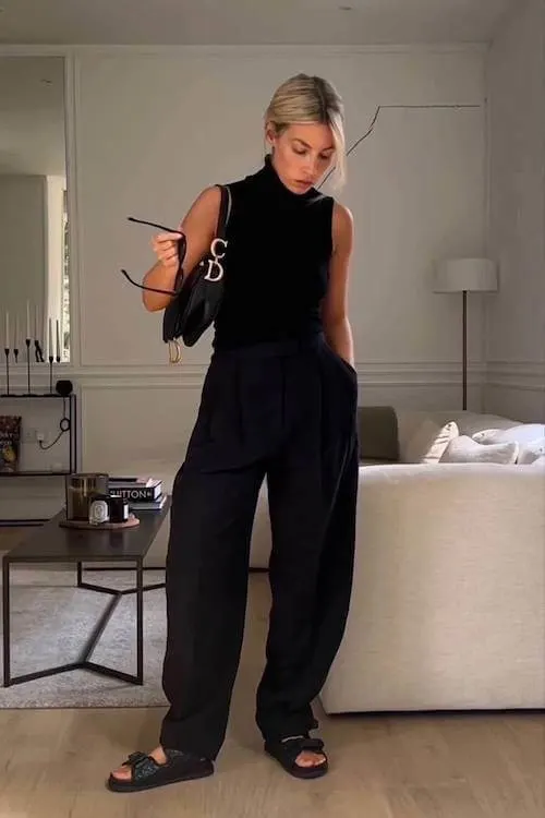 chic wide leg pants outfit