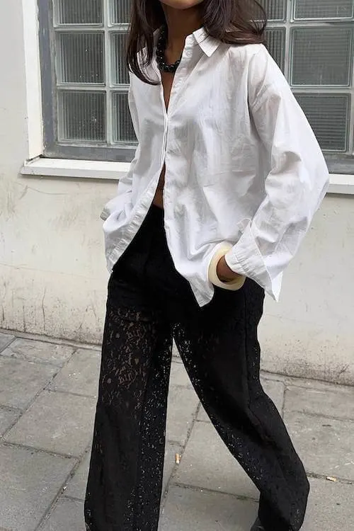 chic wide leg pants outfit