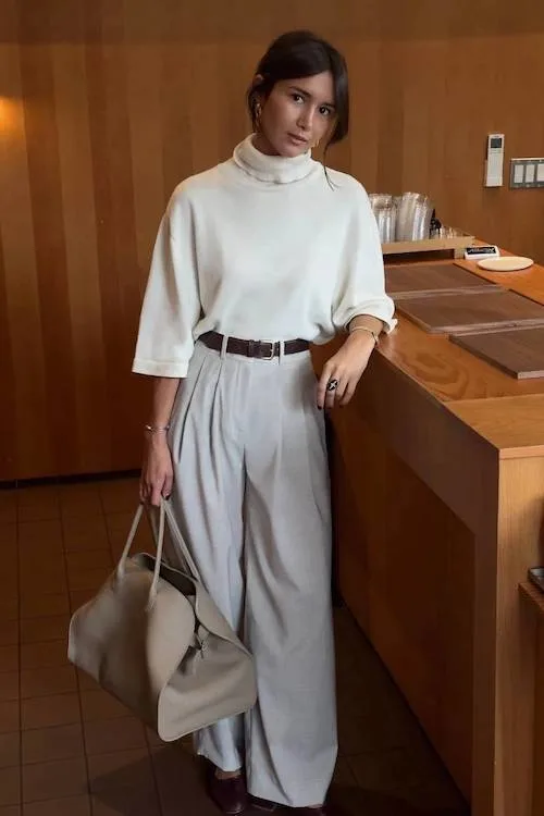 chic wide leg pants outfit