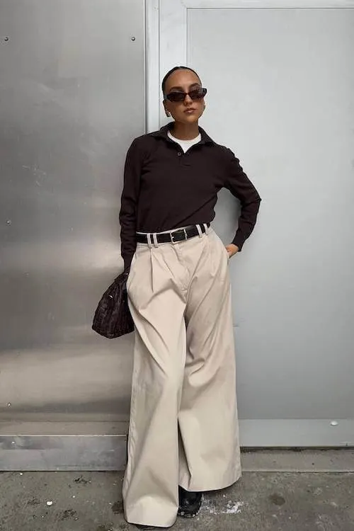 chic wide leg pants outfit