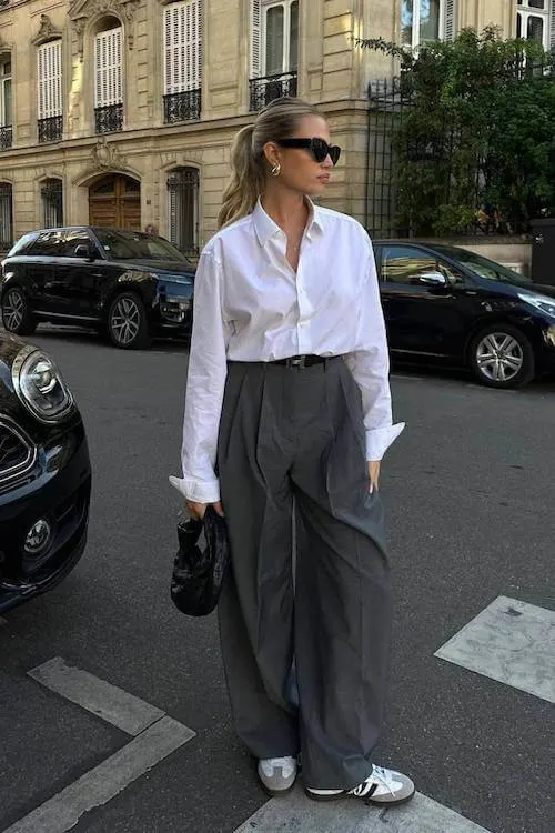 chic wide leg pants outfit