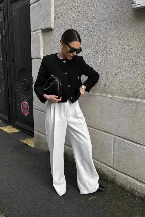 chic wide leg pants outfit