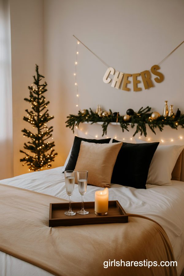New Year Ready Christmas Bedroom With Chic Neutral Glow