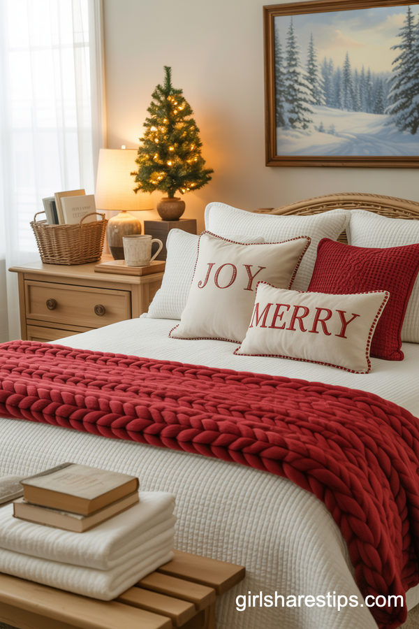 Welcoming Christmas Guest Bedroom For Holiday Visitors