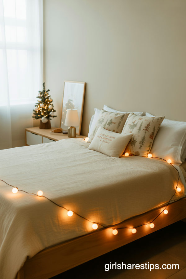 Subtle Christmas Bedroom Style For Small Apartments