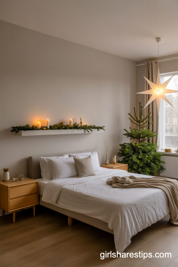 Minimal Scandinavian Christmas Bedroom Calm