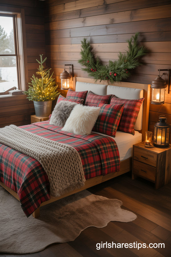 Cozy Cabin Christmas Bedroom Retreat