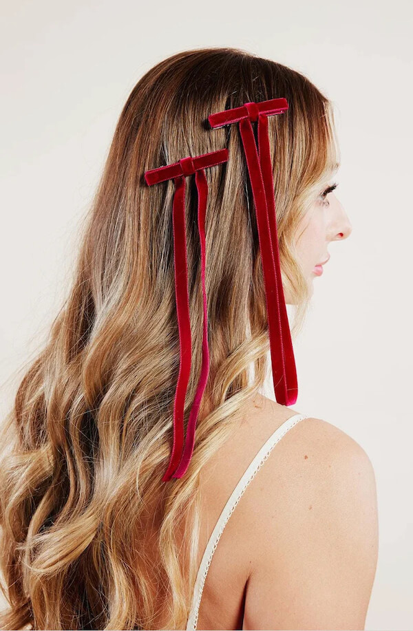Double Velvet Bow Hairstyles