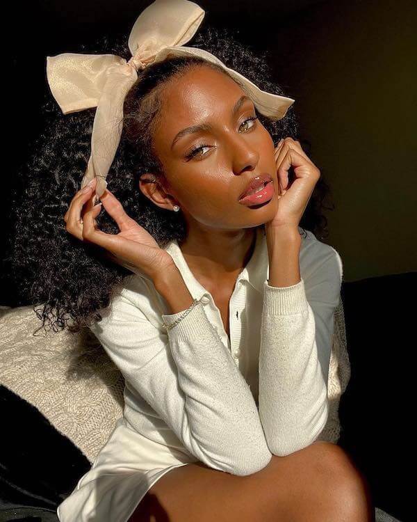 Curly Hair with Statement Bow