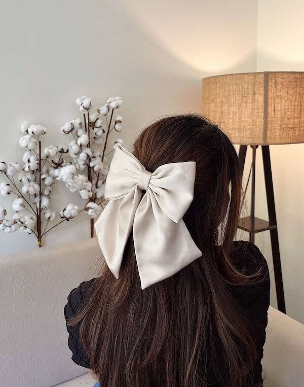 Half-Updo With Satin Bow