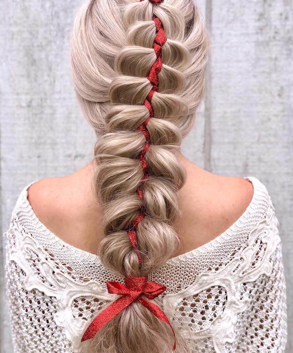 Ribbon-Wrapped Bubble Braid