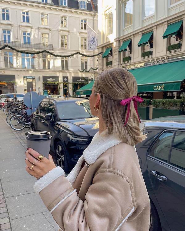 Short Hair Half-Up with Bow