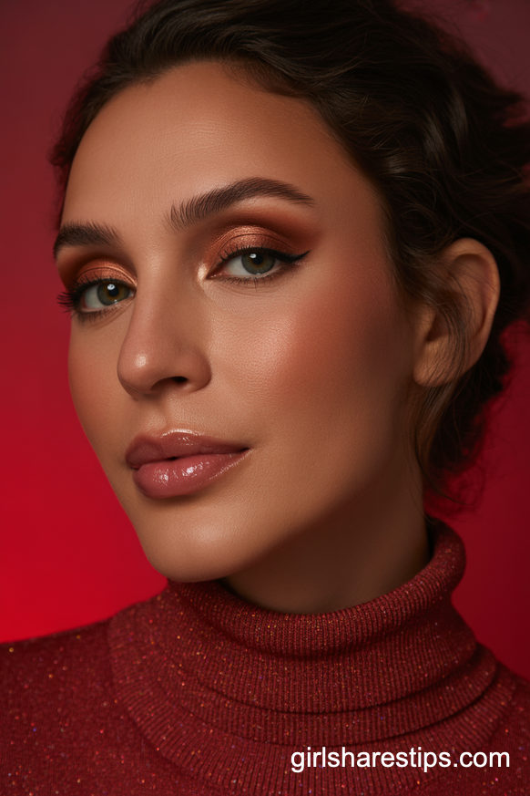 Monochromatic Copper Glow with Mauve Gloss