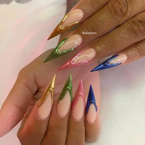 chrome nail designs