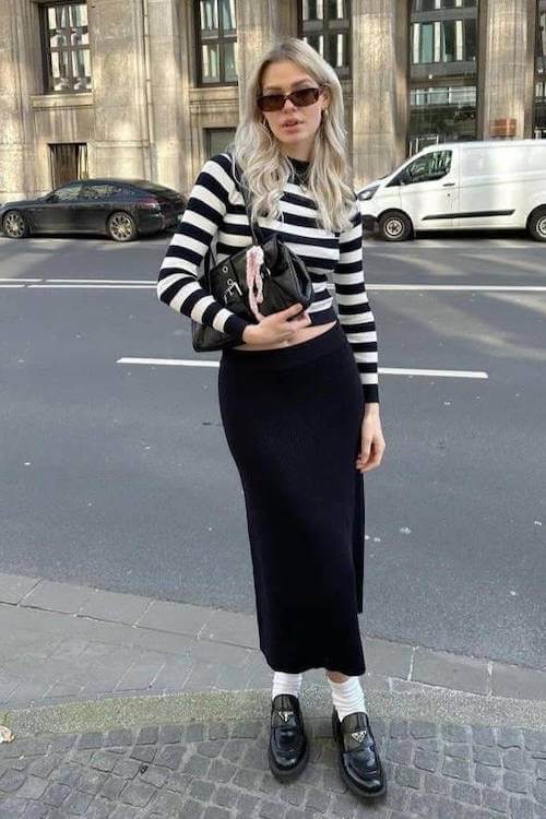 chunky loafers outfit