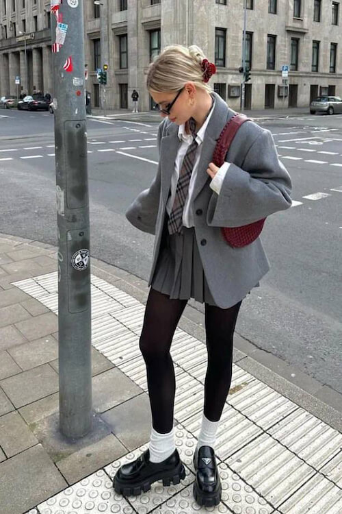 chunky loafers outfit