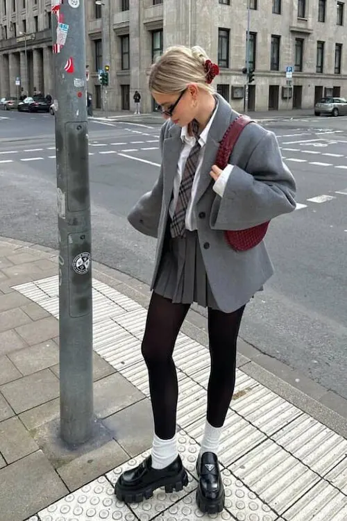 chunky loafers outfit