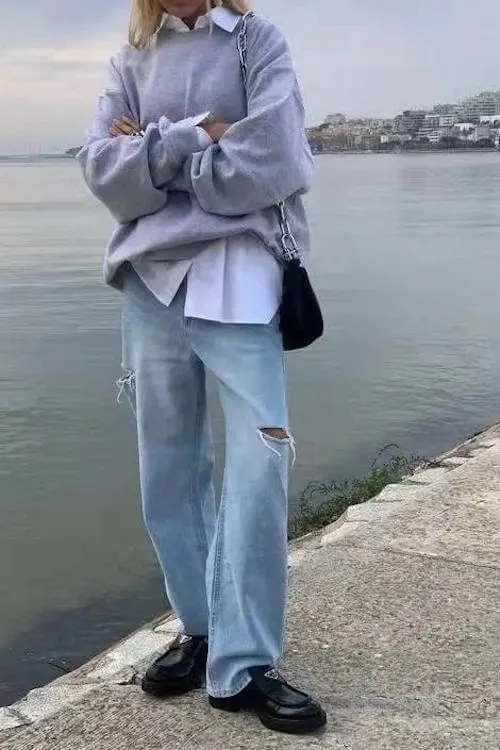 chunky loafers outfit