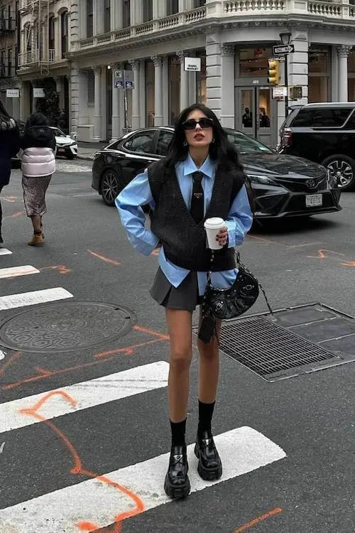 chunky loafers outfit
