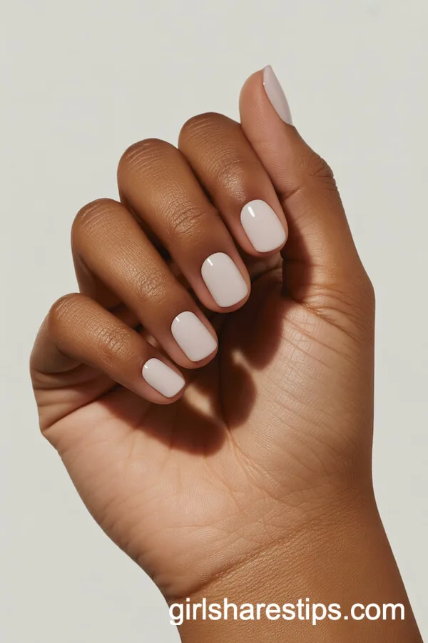 Matte White Velvet Effect Rounded Nails