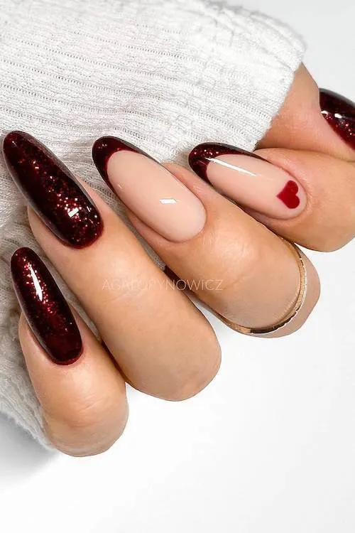 classy Valentine's Day nails