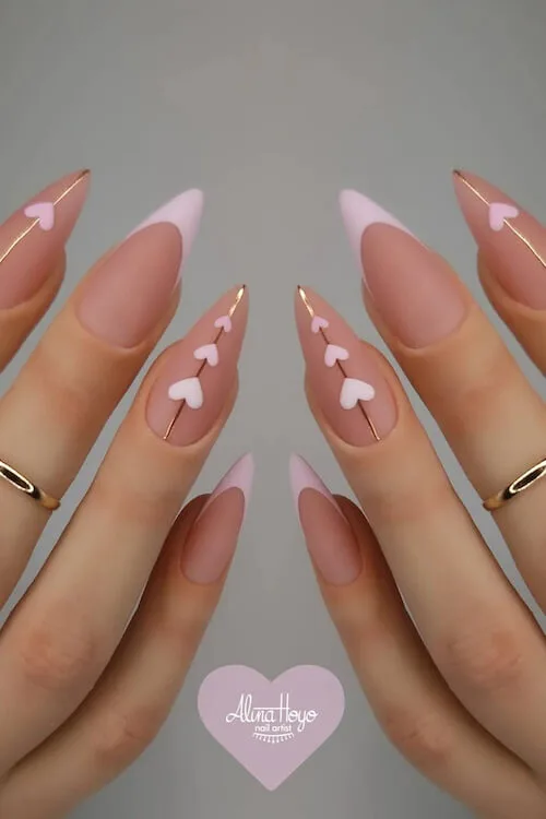 classy Valentine's Day nails