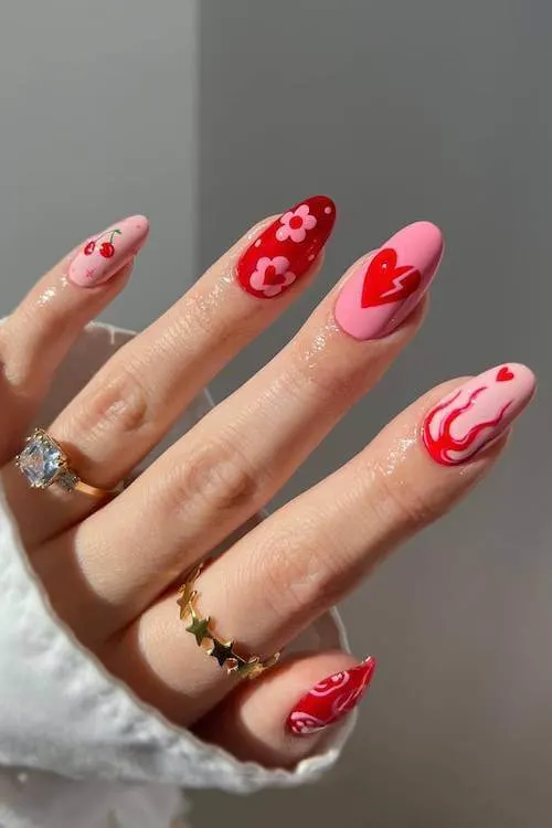 classy Valentine's Day nails