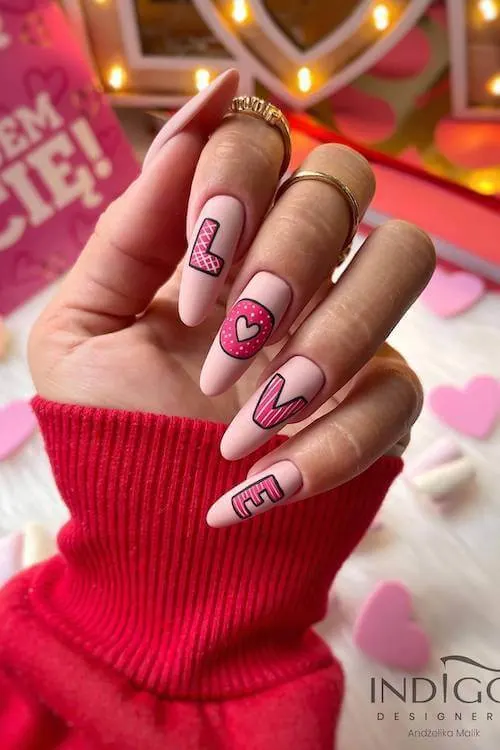 classy Valentine's Day nails