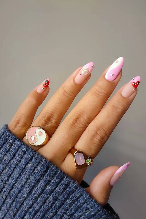 classy Valentine's Day nails