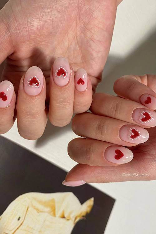 classy Valentine's Day nails