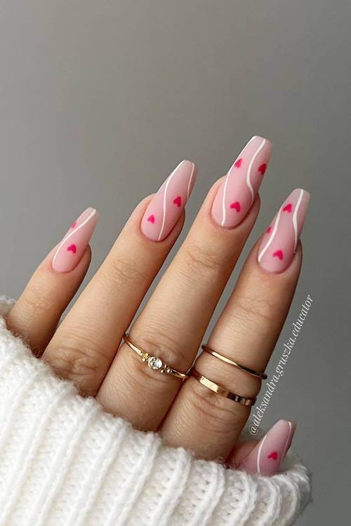 classy Valentine's Day nails