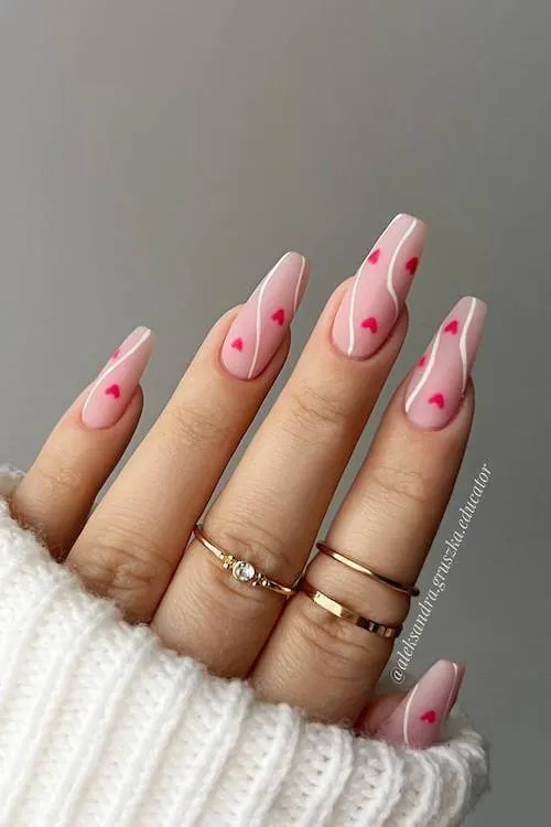 classy Valentine's Day nails