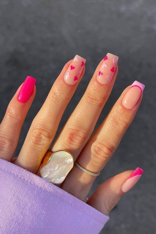 classy Valentine's Day nails